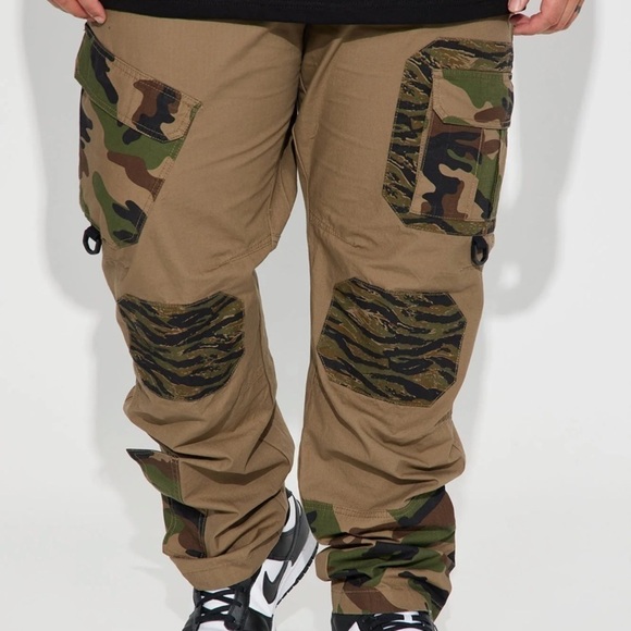 Patch up ripstop cargo men pants- Olive - Picture 3 of 8